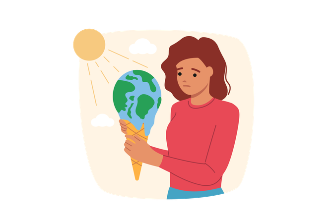 Le réchauffement climatique affecte négativement la planète Terre  Illustration