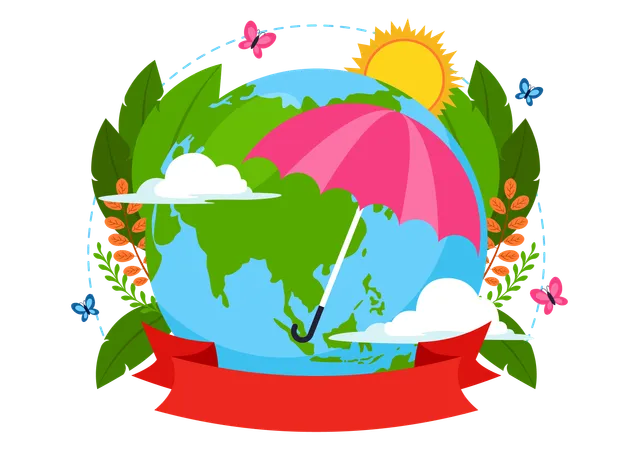 Le réchauffement climatique sur la planète Terre  Illustration