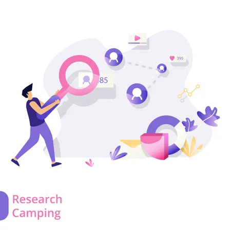 Camping de recherche  Illustration