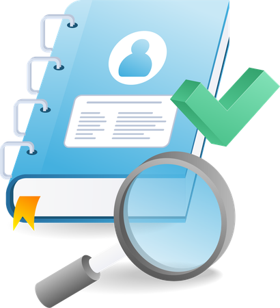 Recherche de clients dans le carnet de contacts  Illustration