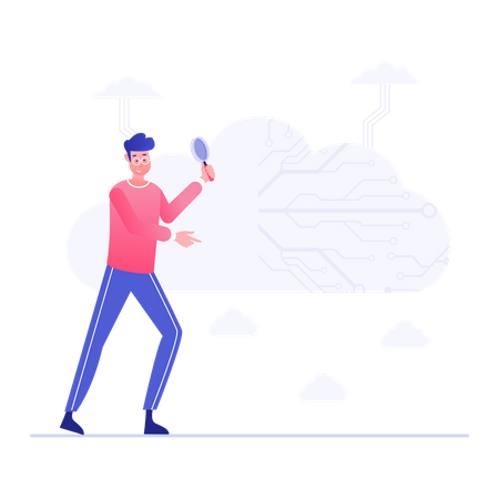 Recherche de données cloud  Illustration