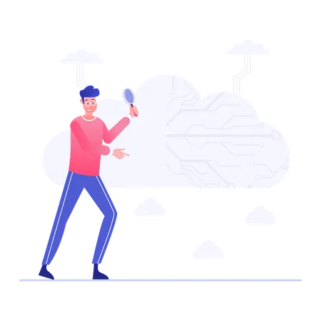 Recherche de données cloud  Illustration