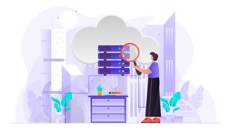 Recherche de données cloud  Illustration