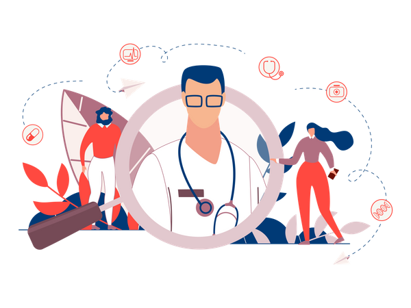 Recherche médecin  Illustration