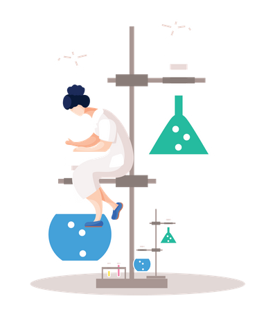 Recherche en salle de chimie  Illustration