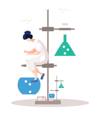 Recherche en salle de chimie  Illustration