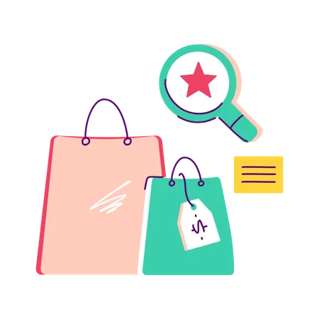 Rechercher les meilleures marques pour faire du shopping  Illustration