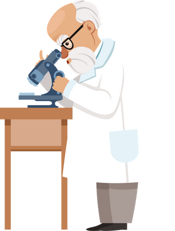 Recherche scientifique ancienne sur le microscope  Illustration