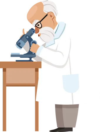 Recherche scientifique ancienne sur le microscope  Illustration