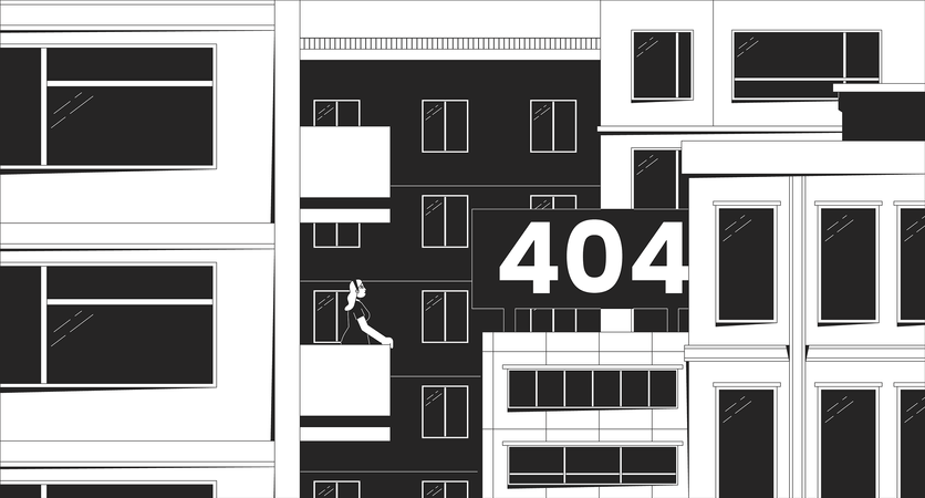 En regardant l'erreur 404 de la ville  Illustration