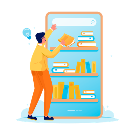 Rechercher des livres dans la bibliothèque en ligne  Illustration