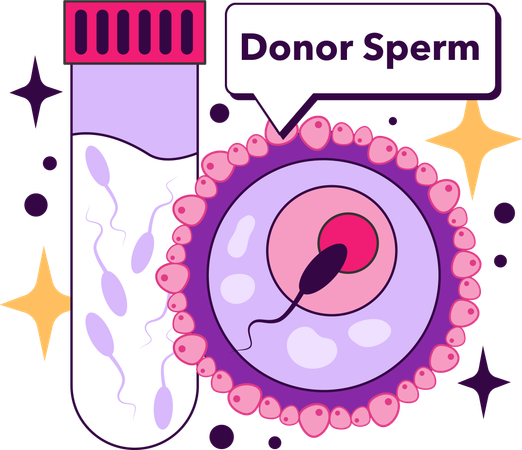 Un médecin effectue des recherches sur le sperme d'un donneur  Illustration