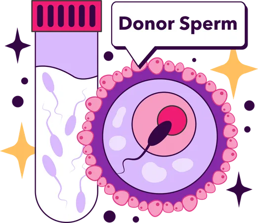 Un médecin effectue des recherches sur le sperme d'un donneur  Illustration