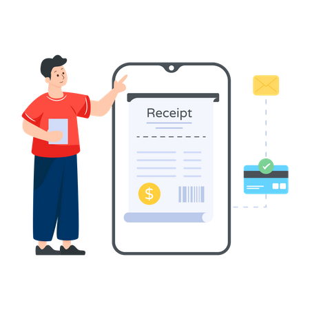 Recibo en línea  Ilustración