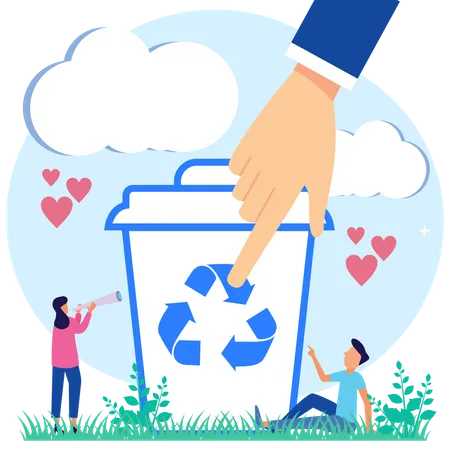 Reciclaje de basura  Ilustración