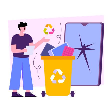 Reciclaje de residuos  Ilustración