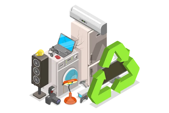 Reciclar lixo eletrônico  Ilustração