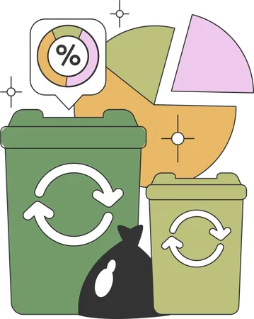 Recicla desechos  Ilustración