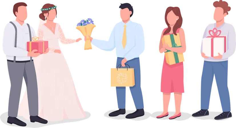 Recién casados excepto regalos  Ilustración