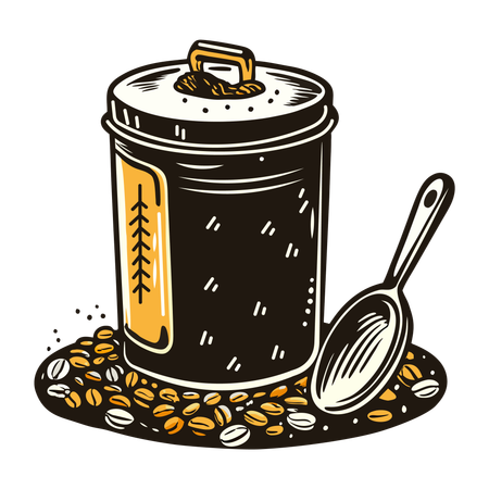 Recipiente de café  Ilustração