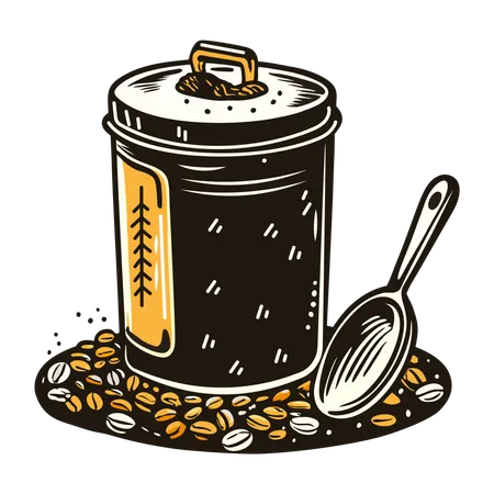 Recipiente de café  Ilustração