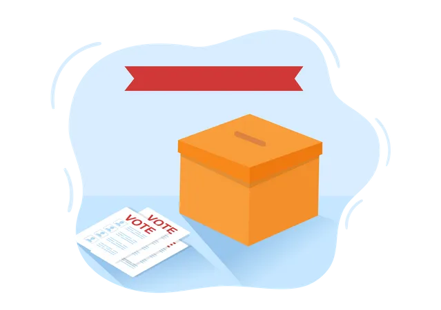 Recogida de votos en papeleta de votación.  Ilustración