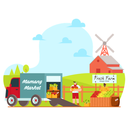 Récolte prête à transporter  Illustration