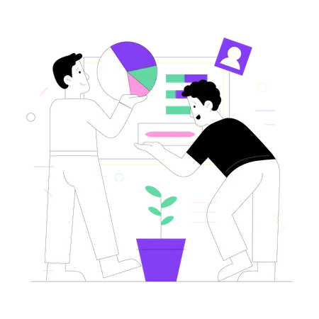 Recopilación de datos para la investigación empresarial.  Ilustración