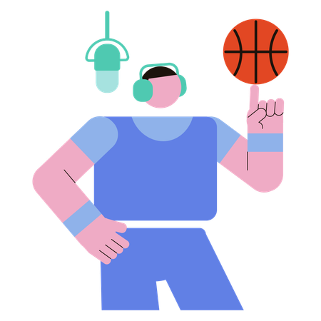 L'atleta registra un podcast sportivo  Illustration