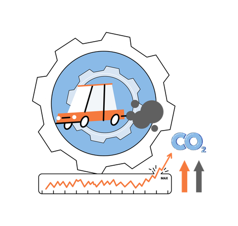 Record high levels of carbon dioxide CO2 in atmosphere  Illustration