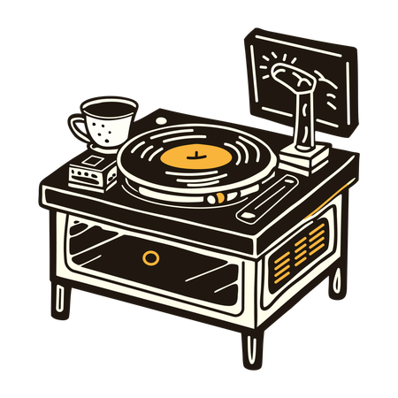 Record Player  Illustration