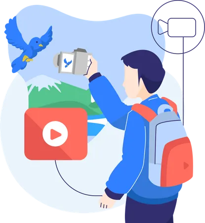 Record Traveling Videos  Illustration