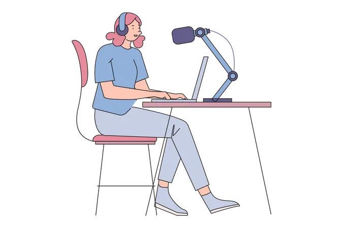 Recording Podcast  Illustration