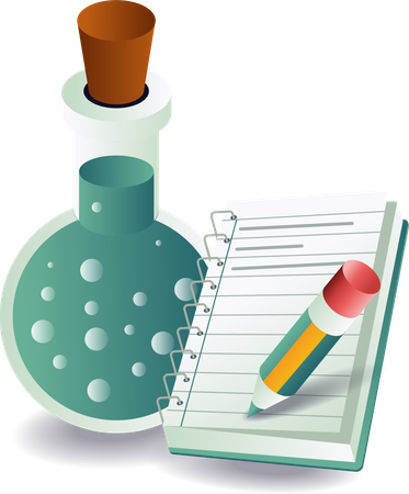 Recording results of laboratory bottle experiments  Illustration