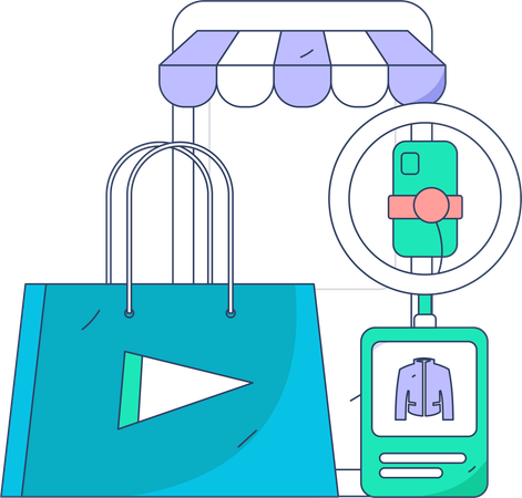 Recording Shopping podcast  Illustration