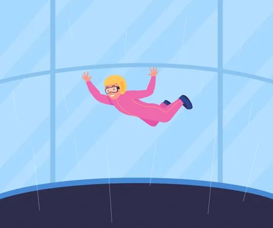 Recreational wind tunnel skydiving  Illustration