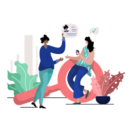 Recruiter selecting candidate  Illustration