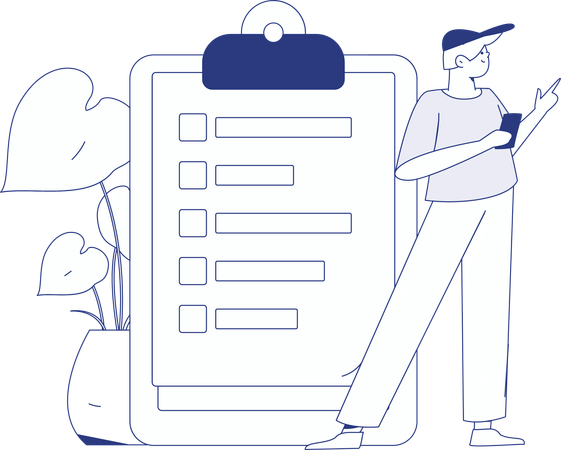 Recruiter with Employee Dossier  Illustration