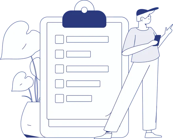 Recruiter with Employee Dossier  Illustration