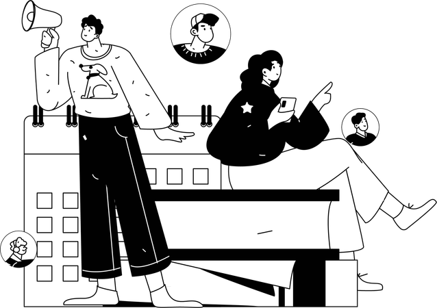 Recruiter with Employee Dossier  Illustration
