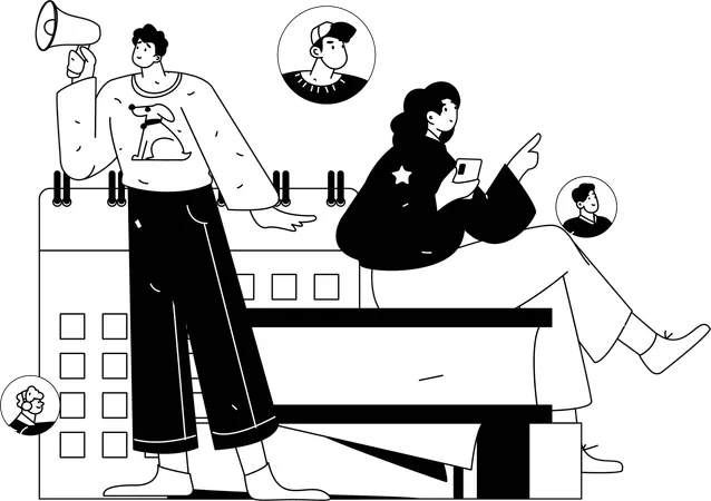 Recruiter with Employee Dossier  Illustration