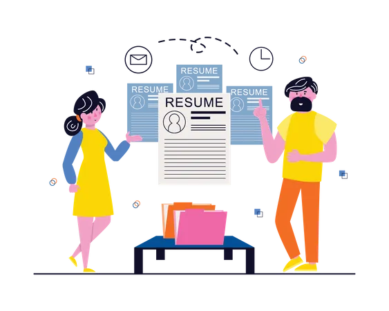 Recruiters doing cv assessment  Illustration