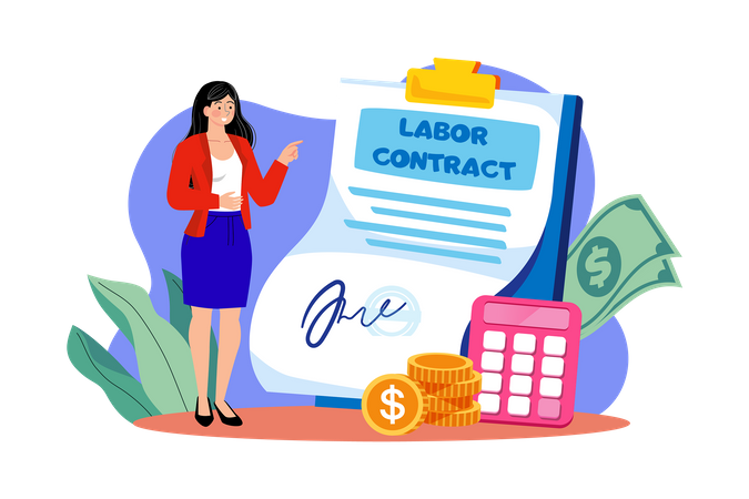 Recruiters make proposals regarding salary and other benefits  イラスト