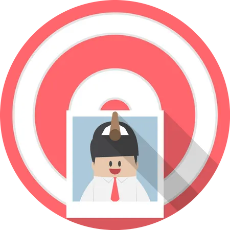Businessman Picture Stick On Target By Arrow Recruitment Hiring Concept VECTOR EPS 10 Illustration
