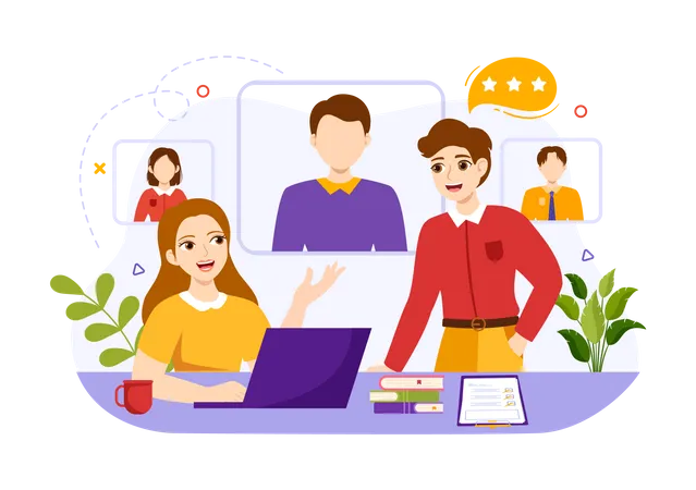 Recruitment Agency Vector Illustration With Managers Searching Candidate For Job Position In Flat Cartoon Hand Drawn Background Templates Illustration