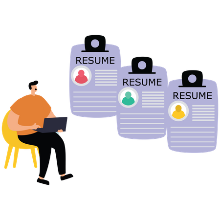 Recruitment hiring process  Illustration