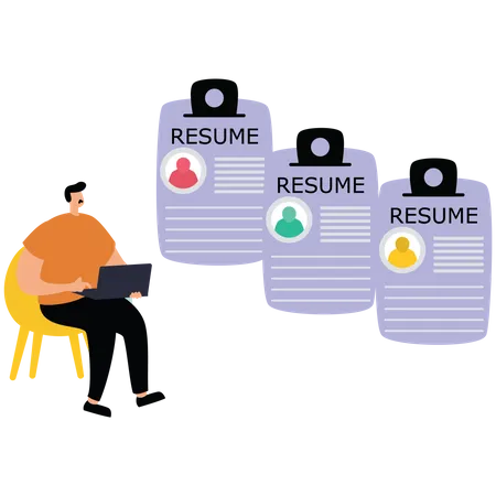 Recruitment hiring process  Illustration