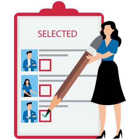 Recruitment hiring process to choose candidate to fit job position  Illustration