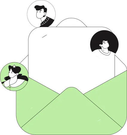 모집 메일  일러스트레이션