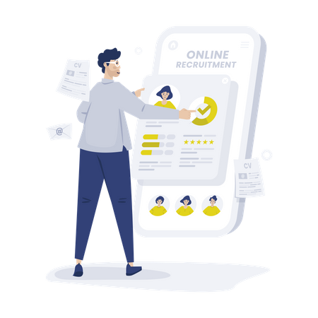 Recrutamento on-line  Ilustração
